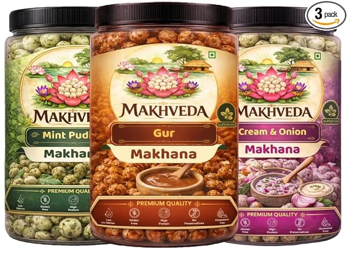 MAKHVEDA - Flavours Roasted In Olive Oil (Gud, Mint Pudina, Cream & Onion)