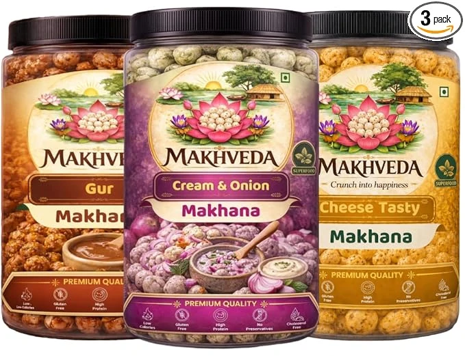 MAKHVEDA - Superfood Balance Bites Flavours Gud Cream and Onion Cheese