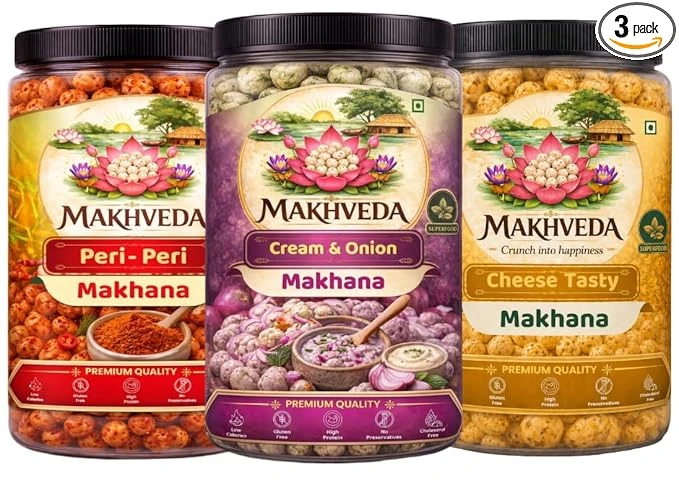 MAKHVEDA - Superfood Flavours Peri Peri Cheese Cream & Onion Roasted In Olive Oi